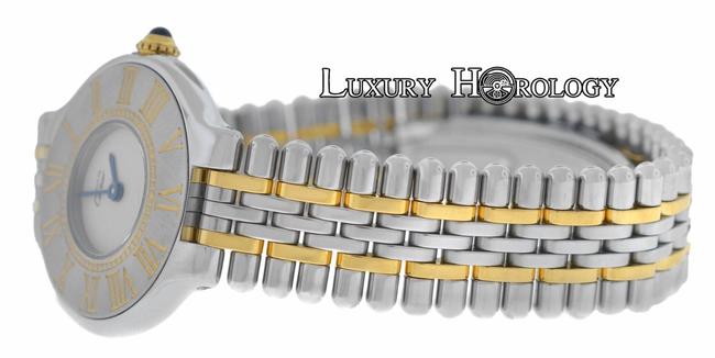Cartier Two Tone Ladies Must De Quartz 18k Gold Steel Bullet Bracelet 28mm Watch Cartier Two Tone Ladies Must De Quartz 18k Gold Steel Bullet Bracelet 28mm Watch
