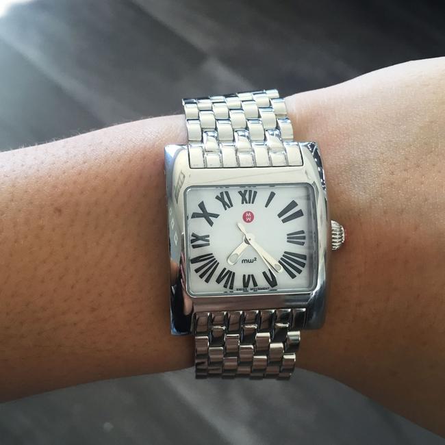 Michele White Black Silver Roman Cloette Mother Of Pearl Dial Ladies Watch Michele White Black Silver Roman Cloette Mother Of Pearl Dial Ladies Watch