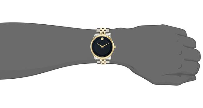 Movado Two Tone Museum Classic 0606899 Black Dial 40mm Swiss Made Quartz Mens Watch Movado Two Tone Museum Classic 0606899 Black Dial 40mm Swiss Made Quartz Mens Watch