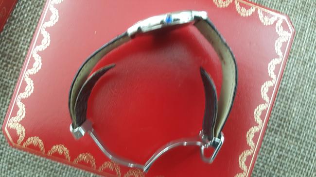 Cartier White Stainless Black Alligator Leather Strap Ronde Solo 2934 Watch Cartier White Stainless Black Alligator Leather Strap Ronde Solo 2934 Watch