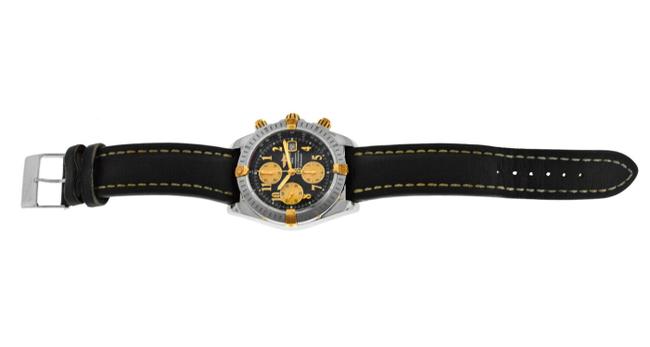 Breitling Gold Silver Chronomat B13356 Mens Stainless Steel Date Watch Breitling Gold Silver Chronomat B13356 Mens Stainless Steel Date Watch