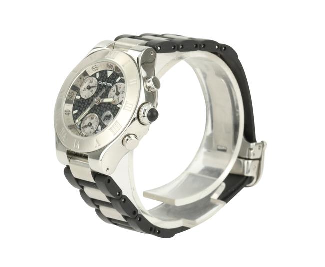 Cartier Silver Chronoscaph 2996 Steel Watch Cartier Silver Chronoscaph 2996 Steel Watch