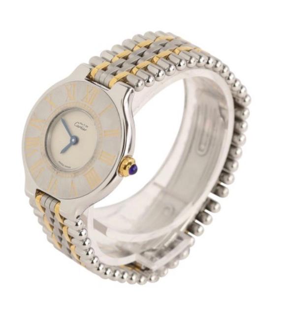 Cartier Silver Must 21 Bullet Two Tone Watch Cartier Silver Must 21 Bullet Two Tone Watch