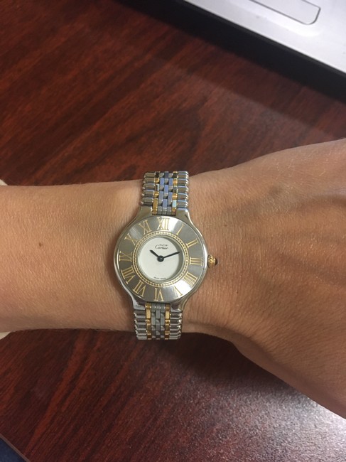 Cartier Light Silver Cartier?must De 21c Ladies Stainless Steel & 18k Gold Watch Cartier Light Silver Cartier?must De 21c Ladies Stainless Steel & 18k Gold Watch