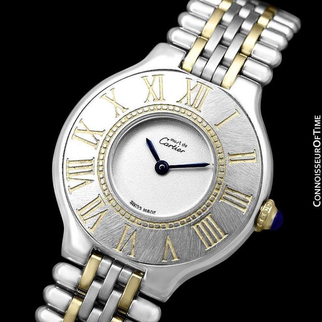 Cartier Light Silver Cartier?must De 21c Ladies Stainless Steel and 18k Gold Watch Cartier Light Silver Cartier?must De 21c Ladies Stainless Steel and 18k Gold Watch