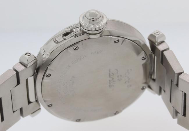 Cartier Silver Ladies Pasha C Steel Pink Big Date Dial 35mm 2475 Pouch Watch Cartier Silver Ladies Pasha C Steel Pink Big Date Dial 35mm 2475 Pouch Watch