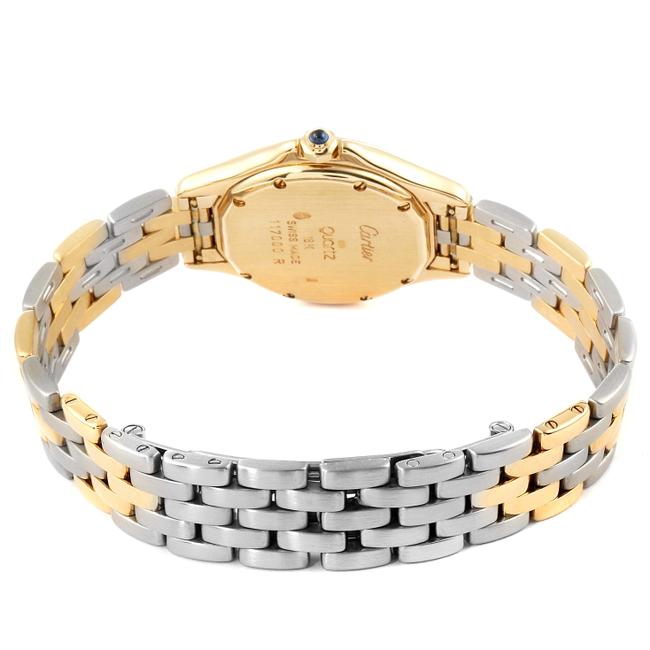 Cartier Silver 18k Yellow Gold and Stainless Steel Cougar 117000 Womens Wristwatch 26 Mm Watch Cartier Silver 18k Yellow Gold and Stainless Steel Cougar 117000 Womens Wristwatch 26 Mm Watch