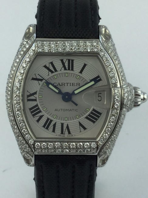Cartier Stainless Steel Roadster with Diamond Bezel Watch Cartier Stainless Steel Roadster with Diamond Bezel Watch