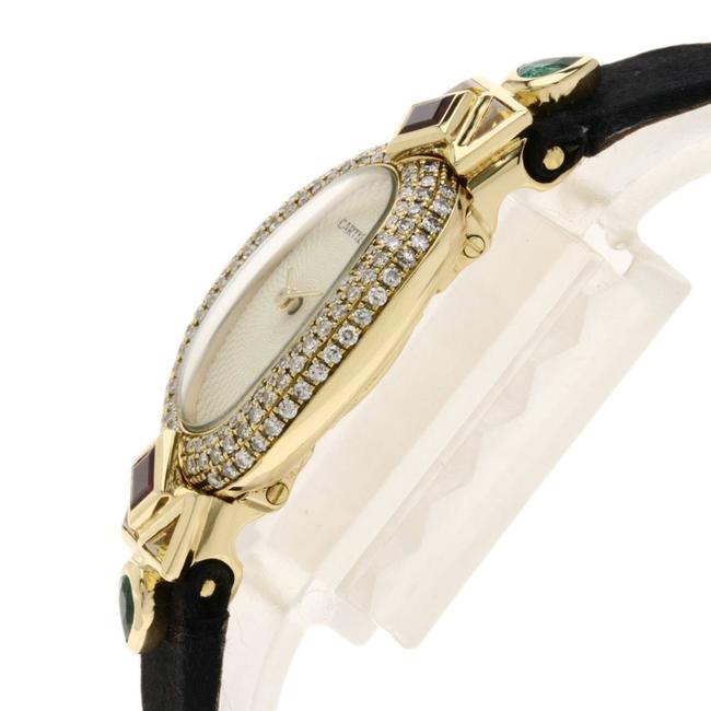 Cartier Cream Diamond 18k Yellow Gold and Ruby Emerald Mini Baignoire Womens Wristwatch 18 Mm Watch Cartier Cream Diamond 18k Yellow Gold and Ruby Emerald Mini Baignoire Womens Wristwatch 18 Mm Watch