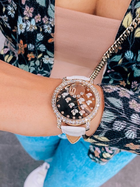Chopard Rose Gold Monetere Happy Diamonds Butterfly Ladies 207450 Watch Chopard Rose Gold Monetere Happy Diamonds Butterfly Ladies 207450 Watch