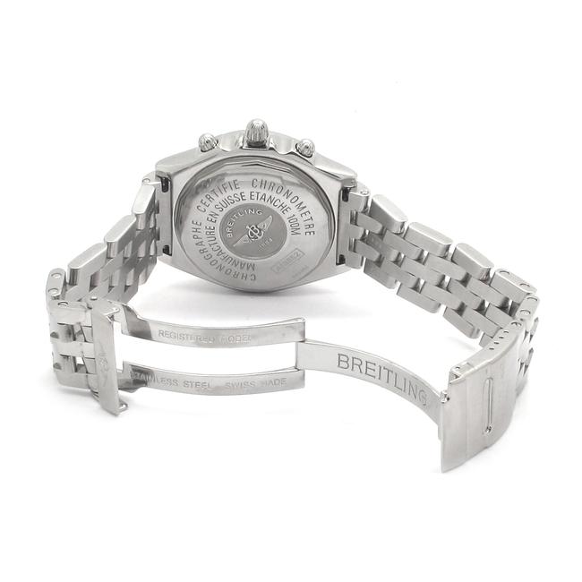 Breitling Silver Black Stainless Steel Chronomat Dial Mens Chornogrpah Watch Breitling Silver Black Stainless Steel Chronomat Dial Mens Chornogrpah Watch