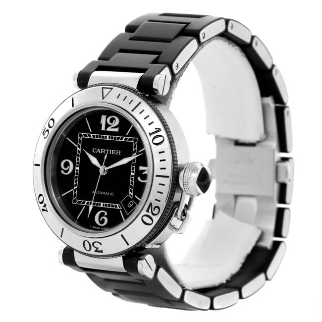 Cartier Black Box Pasha Seatimer Rubber Strap Mens W31077u2 Papers Watch Cartier Black Box Pasha Seatimer Rubber Strap Mens W31077u2 Papers Watch