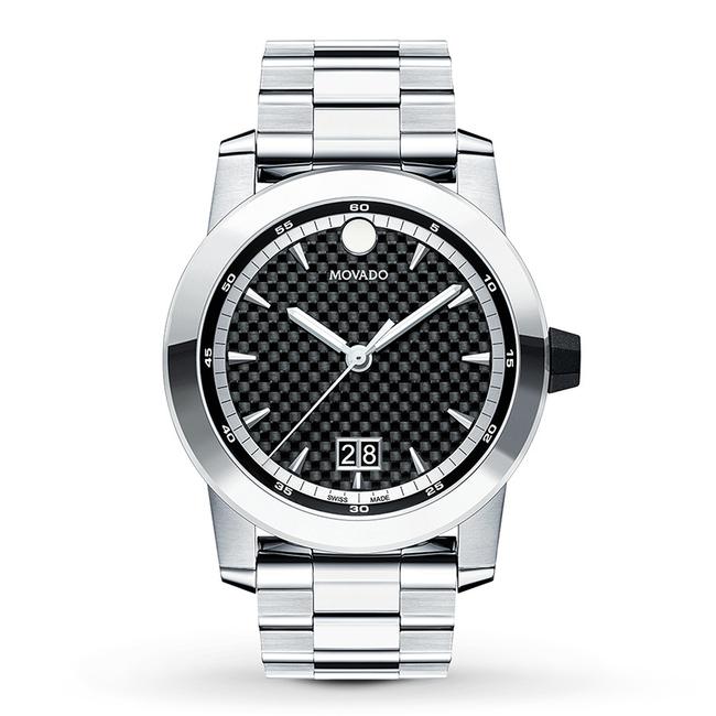 Movado Silver Vizio Stainless Black Dial Mens Swiss Quartz 0607050 Watch Movado Silver Vizio Stainless Black Dial Mens Swiss Quartz 0607050 Watch