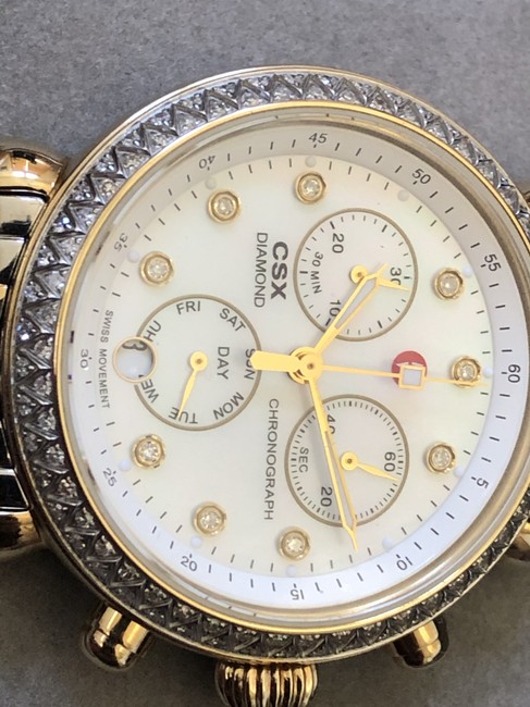 Michele Gold/Silver Csx-36 Diamond Mother-of-pearl Dial Watch Michele Gold/Silver Csx-36 Diamond Mother-of-pearl Dial Watch