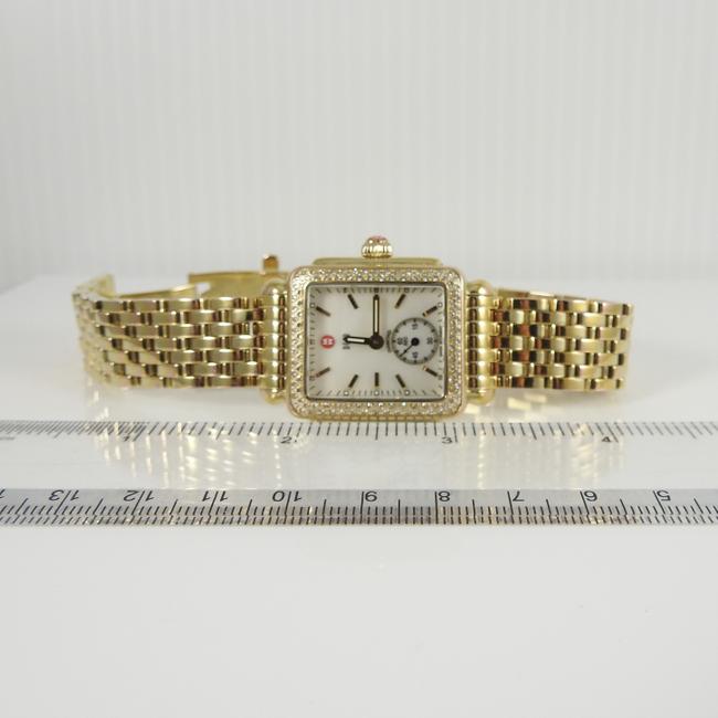 Michele Gold Plated Mother Of Pearl Diamond Deco Watch Michele Gold Plated Mother Of Pearl Diamond Deco Watch