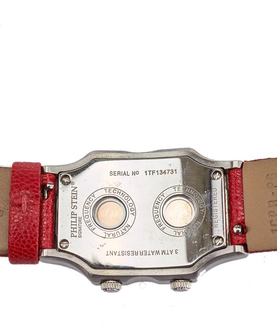 Philip Stein Silver & Red Ladies Dual Time Zone Mop Wrist (28721) Watch Philip Stein Silver & Red Ladies Dual Time Zone Mop Wrist (28721) Watch