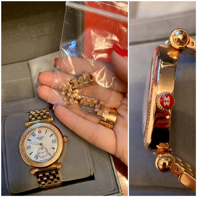 Michele Rose Gold Diamond Bezel caber Watch Michele Rose Gold Diamond Bezel caber Watch