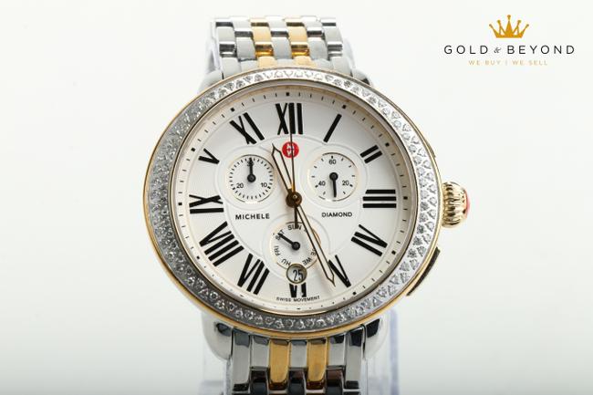 Michele Silver/Gold/White Serein Two Tone Diamond Watch Michele Silver/Gold/White Serein Two Tone Diamond Watch