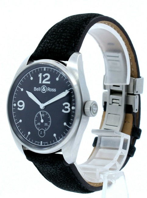 Bell & Ross Black Vintage 123 Stainless Steel 38mm Mens Watch Bell & Ross Black Vintage 123 Stainless Steel 38mm Mens Watch
