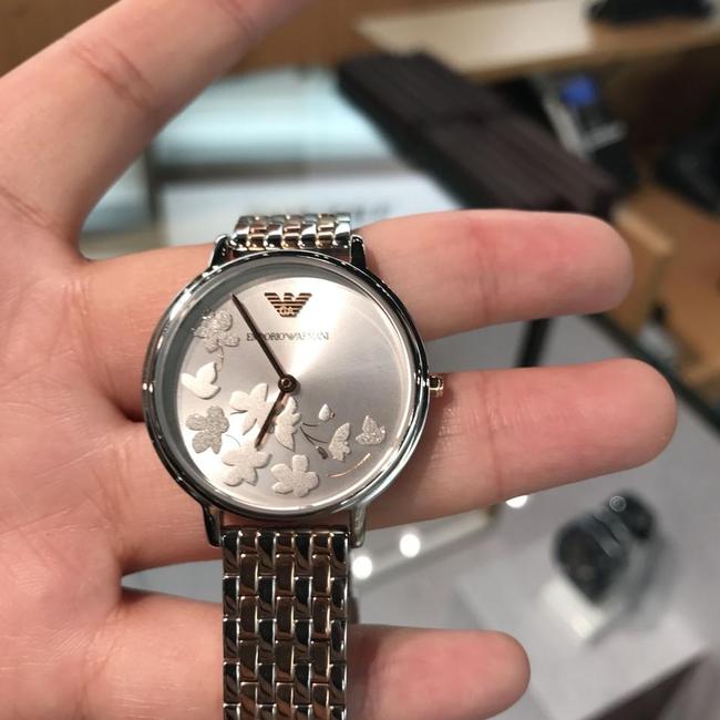 Emporio Armani Silver / Rose Gold Kappa Dial Bracelet 32mm Womens Watch Emporio Armani Silver / Rose Gold Kappa Dial Bracelet 32mm Womens Watch