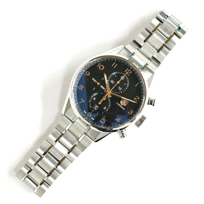 TAG Heuer Carrera Chronograph Caliber 1887 Car2014 Silver Black Mens Stainless Steel Watch TAG Heuer Carrera Chronograph Caliber 1887 Car2014 Silver Black Mens Stainless Steel Watch
