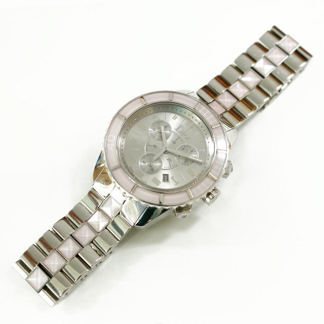 Dior Crystal Chronograph Cd114314 Silver Pink Womens Mens Stainless Steel Watch Dior Crystal Chronograph Cd114314 Silver Pink Womens Mens Stainless Steel Watch