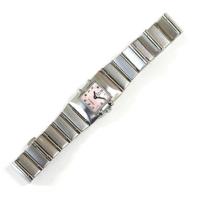 Omega Pink Shell Constellation Carre Quadra Silver Ladies Stainless Steel Watch Omega Pink Shell Constellation Carre Quadra Silver Ladies Stainless Steel Watch