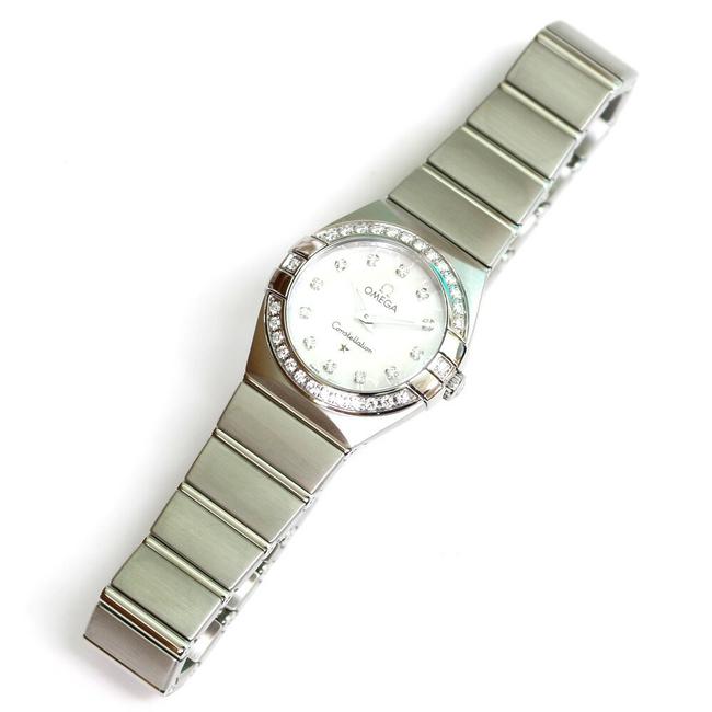 Omega Bezel Diamond 12p Constellation Silver White Ladies Stainless Steel Watch Omega Bezel Diamond 12p Constellation Silver White Ladies Stainless Steel Watch