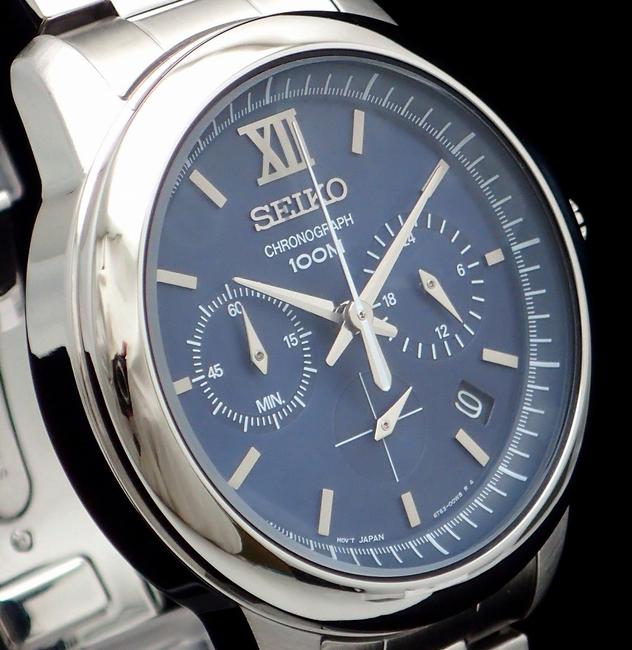 Seiko Chronograph Date Navy Dial Mens Qz Quartz Wrist 6t63-00n0 Ssb137p1 Watch Seiko Chronograph Date Navy Dial Mens Qz Quartz Wrist 6t63-00n0 Ssb137p1 Watch