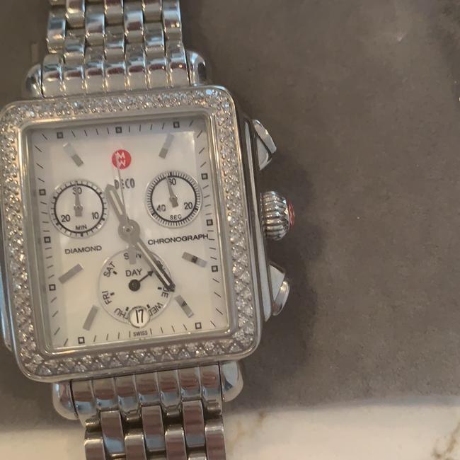 Michele Stainless Steel Deco Diamond Watch Michele Stainless Steel Deco Diamond Watch