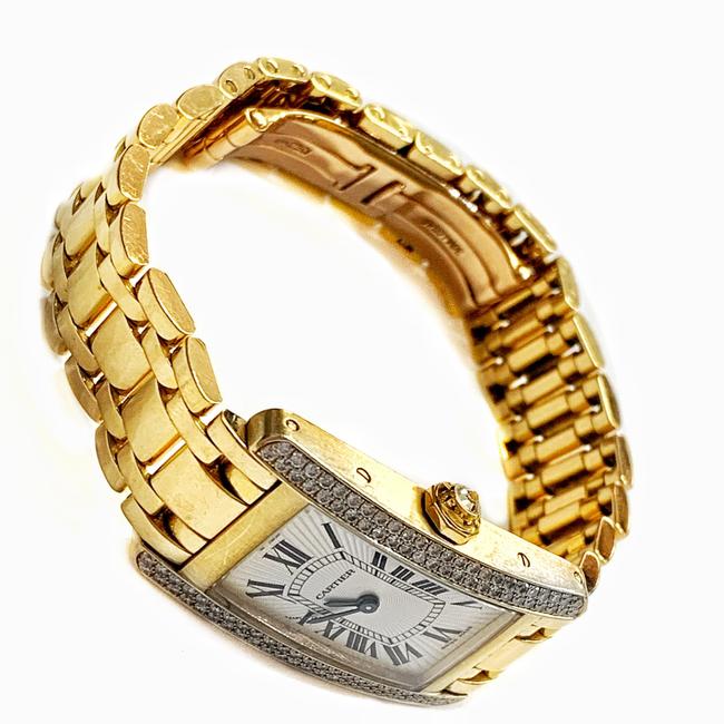 Cartier Great Condition Tank Americana 18 Karat Yellow Gold and Diamond Wrist Watch Cartier Great Condition Tank Americana 18 Karat Yellow Gold and Diamond Wrist Watch