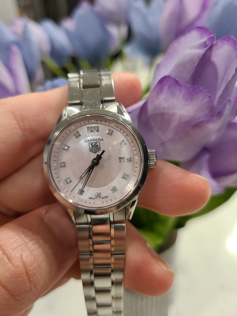 TAG Heuer Silver Mother Pearl Pink Woman Carrera Watch TAG Heuer Silver Mother Pearl Pink Woman Carrera Watch