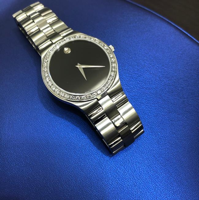 Movado Black 0605023 Juro Ss with Customized Diamond Bezel Watch Movado Black 0605023 Juro Ss with Customized Diamond Bezel Watch