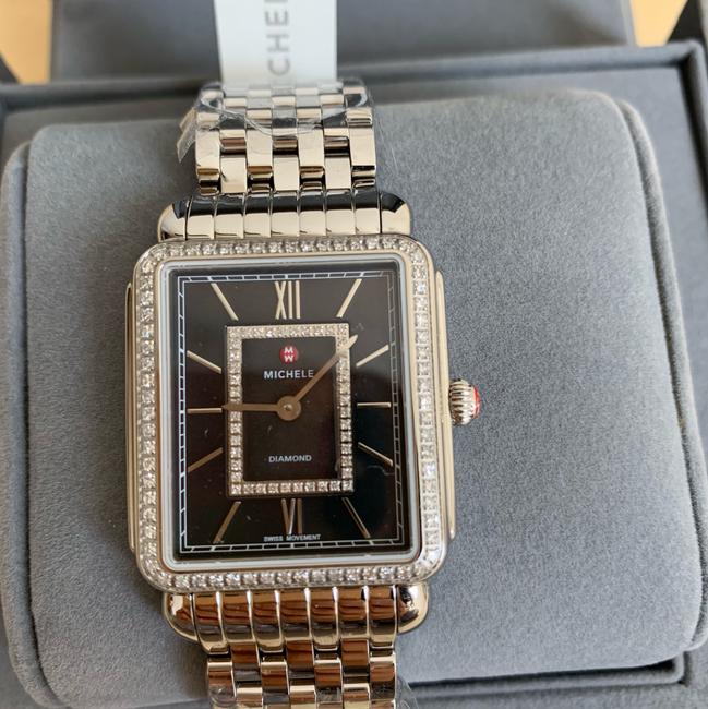 Michele Silver Black New Deco Ii Diamond Mop Dial Mw06x01a1965 Watch Michele Silver Black New Deco Ii Diamond Mop Dial Mw06x01a1965 Watch