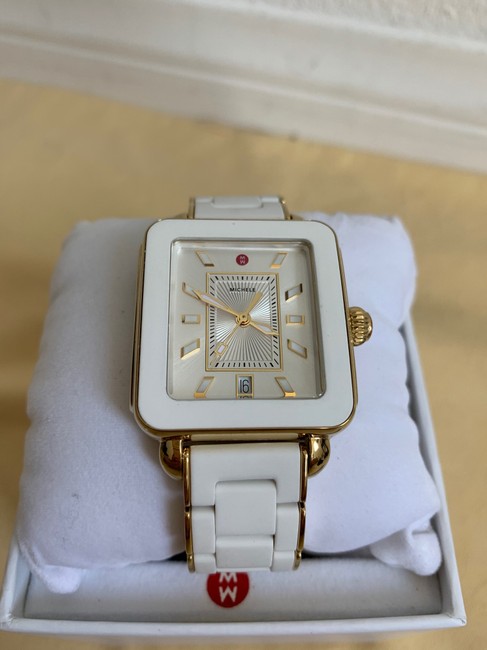 Michele White/Gold New Deco Sport Wrapped Silicone Mww06k000016 Watch Michele White/Gold New Deco Sport Wrapped Silicone Mww06k000016 Watch