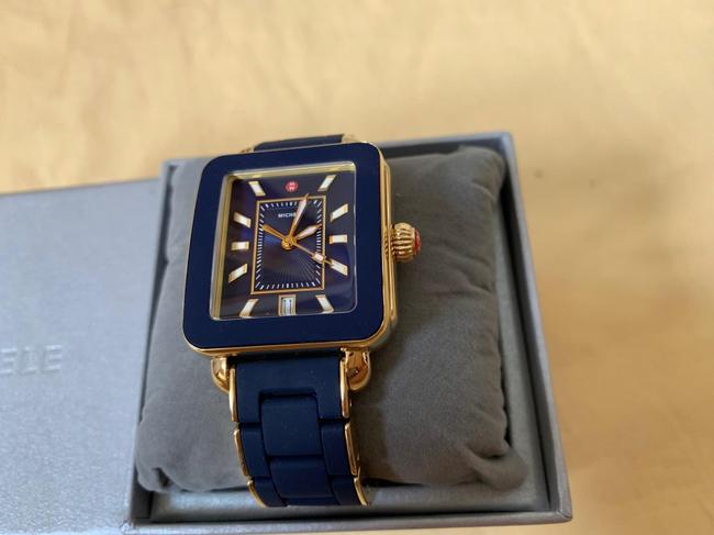 Michele Blue/Gold New Deco Sport Desert Rose Wrapped Silicone Mww06k000017 Watch Michele Blue/Gold New Deco Sport Desert Rose Wrapped Silicone Mww06k000017 Watch