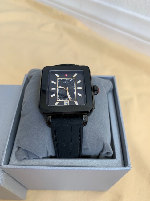 Michele Black New Deco Sport Blackout- Embossed Silicone Mww06k000012 Watch Michele Black New Deco Sport Blackout- Embossed Silicone Mww06k000012 Watch