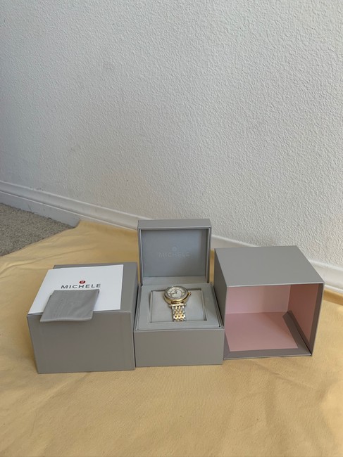 Michele Gold and Silver Caber Diamond Bracelet 35mm Mww16e000001 Watch Michele Gold and Silver Caber Diamond Bracelet 35mm Mww16e000001 Watch
