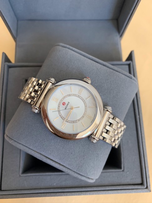 Michele Silver Caber Diamond Bracelet 35mm Mww16e000002 Watch Michele Silver Caber Diamond Bracelet 35mm Mww16e000002 Watch