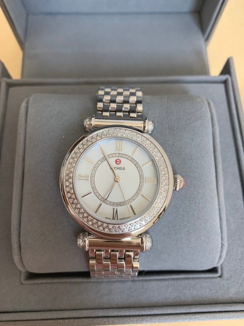Michele Silver Caber Diamond Bracelet 35mm Mww16e000008 Watch Michele Silver Caber Diamond Bracelet 35mm Mww16e000008 Watch