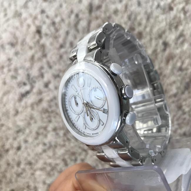 Movado White/ Silver Womens Chronograph Dial Ceramic 0606758 Watch Movado White/ Silver Womens Chronograph Dial Ceramic 0606758 Watch