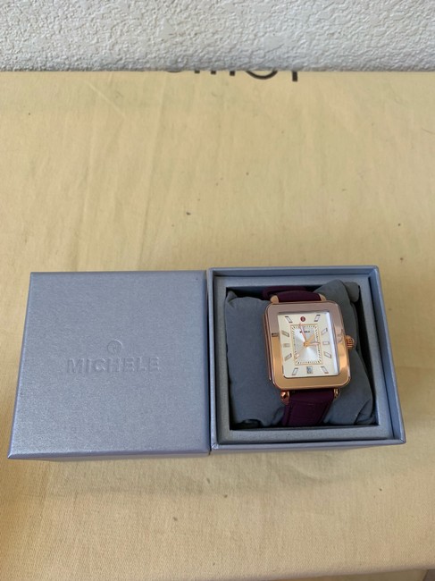 Michele Multicolor New Deco Sport Pink Gold Plum Embossed Silicone Mww06k000013 Watch Michele Multicolor New Deco Sport Pink Gold Plum Embossed Silicone Mww06k000013 Watch