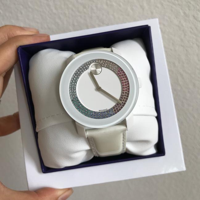 Movado White Bold 42mm with Rainbow Pave Swarovski Crystals Dial 3600295 Watch Movado White Bold 42mm with Rainbow Pave Swarovski Crystals Dial 3600295 Watch
