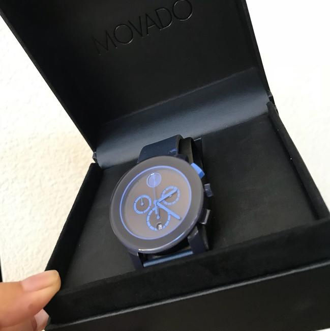 Movado Navy Blue Bold Chronograph Leather Mens 3600349 Watch Movado Navy Blue Bold Chronograph Leather Mens 3600349 Watch