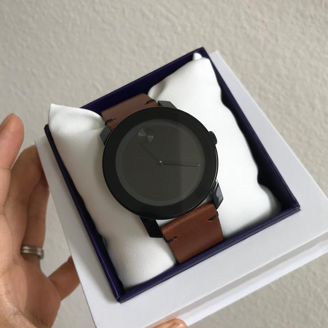 Movado Black/ Brown Bold Dial Leather 3600351 Watch Movado Black/ Brown Bold Dial Leather 3600351 Watch