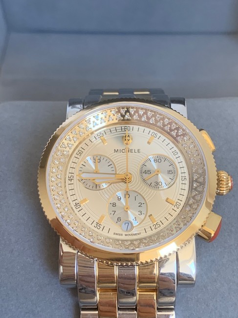 Michele Gold/ Silver Edition Sport Sail High Shine Diamond Two-tone Mww01c000132 Watch Michele Gold/ Silver Edition Sport Sail High Shine Diamond Two-tone Mww01c000132 Watch