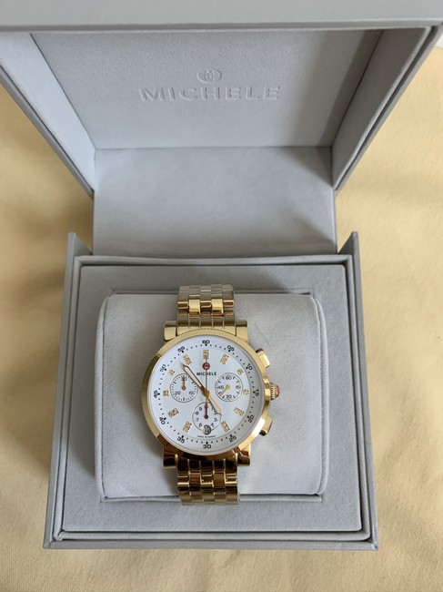 Michele Gold- White Sport Sail 18k Plated Diamond Dial Mww01c000139 Watch Michele Gold- White Sport Sail 18k Plated Diamond Dial Mww01c000139 Watch