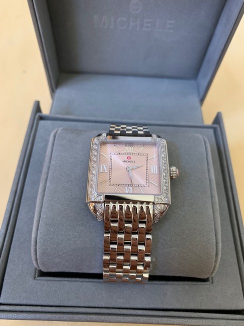Michele Silver/ Pink Milou Diamond Blush Dial Bracelet Mww15a000095 Watch Michele Silver/ Pink Milou Diamond Blush Dial Bracelet Mww15a000095 Watch