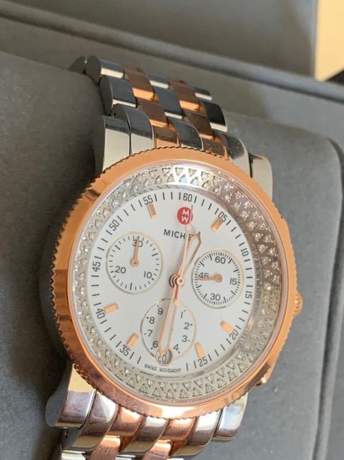 Michele Rose-gold/ Silver Sport Sail 2 Tones Diamonds Mww01c000135 Watch Michele Rose-gold/ Silver Sport Sail 2 Tones Diamonds Mww01c000135 Watch