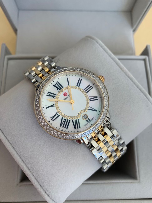 Michele Gold & Silver Serein 16 Mid Two-tone Diamond Mww21b000032 Watch Michele Gold & Silver Serein 16 Mid Two-tone Diamond Mww21b000032 Watch